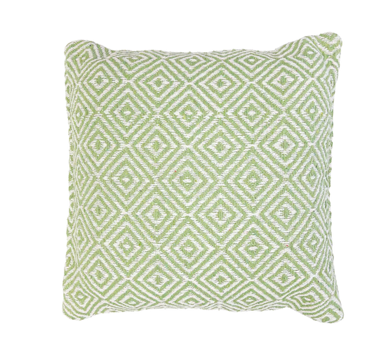 Recycled Cotton Diamond Design Cushion - Green