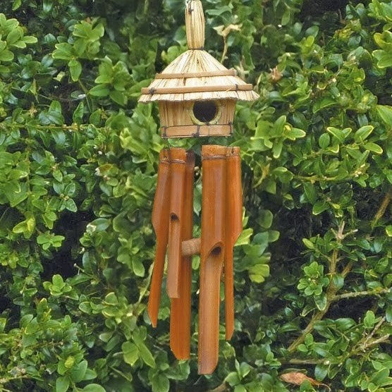 Straw Bird House With Chime