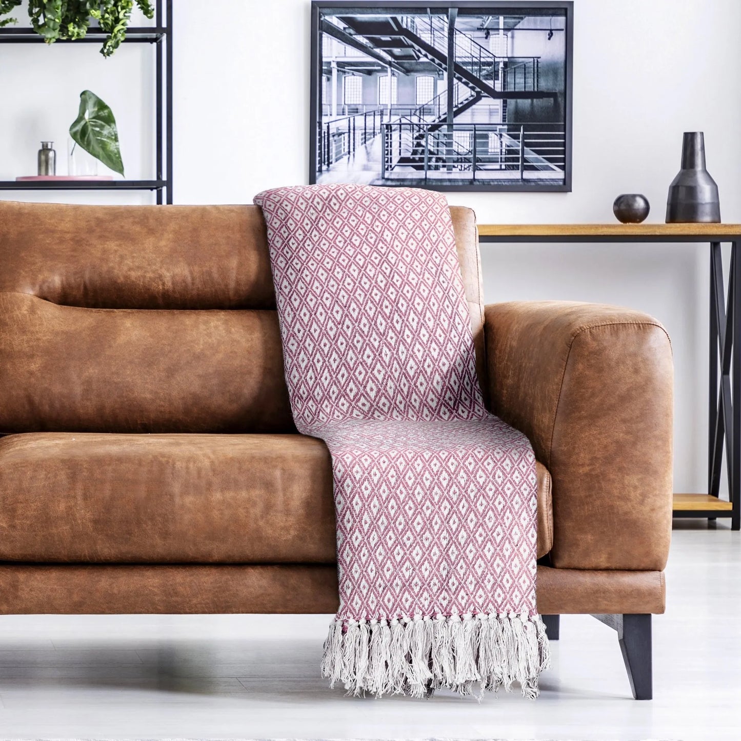 Stockholm Recycled Throw (Blush Pink) 228cmx254cm