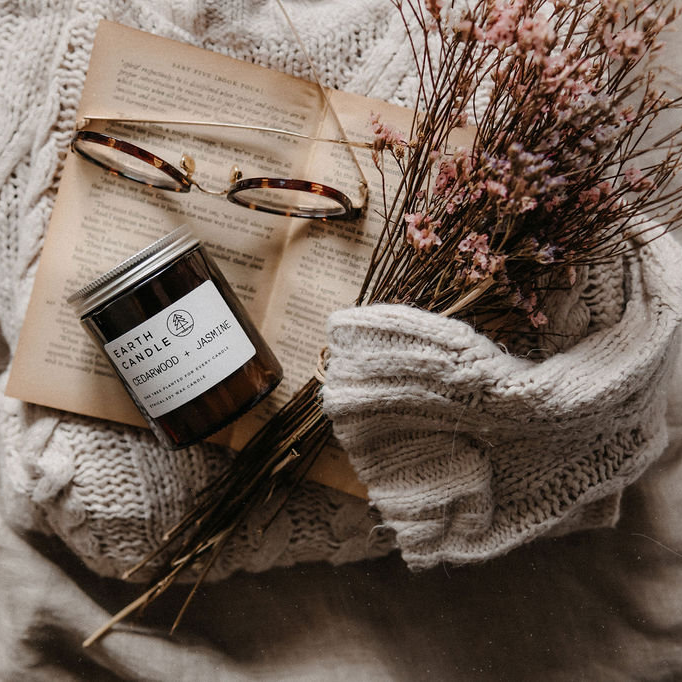 Soy Wax Candle - Cedarwood & Jasmine
