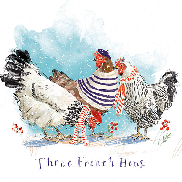 Christmas Cards 10 Pack - Three French Hens