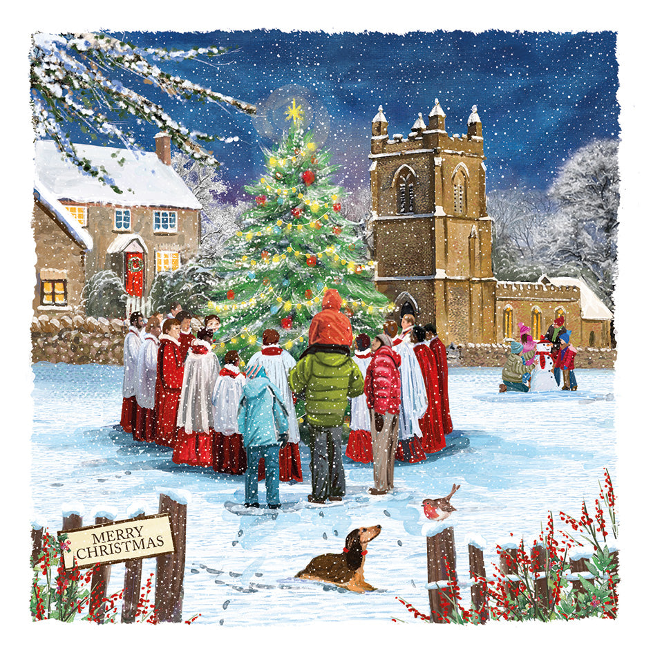 Christmas Cards 10 Pack - Carols Around the Tree