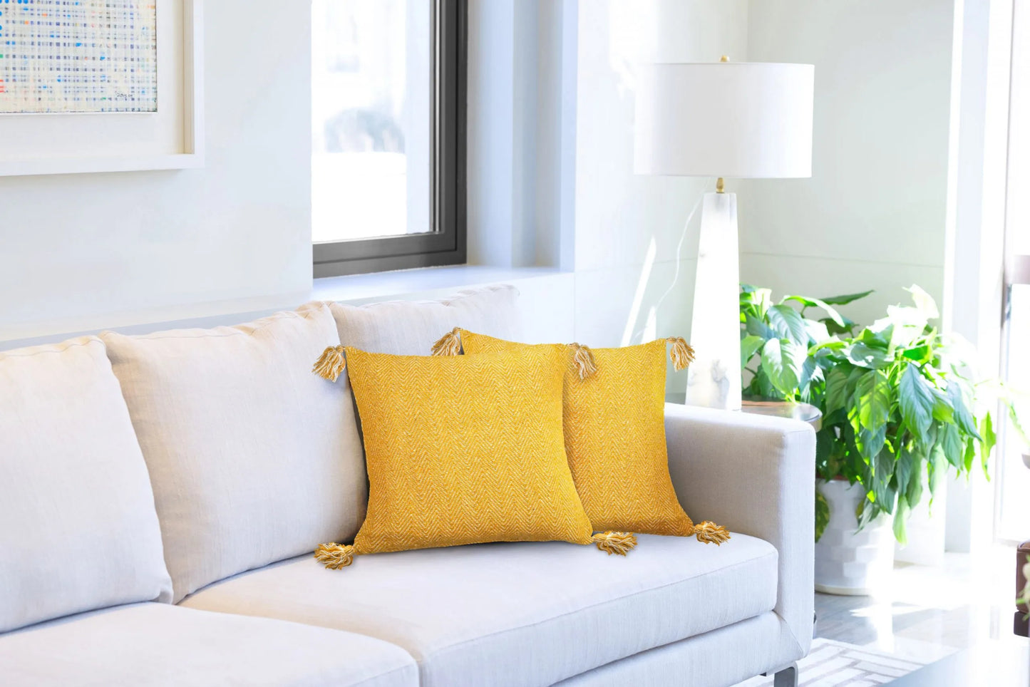 Hartley - Recycled Cotton Cushion Cover in Ochre