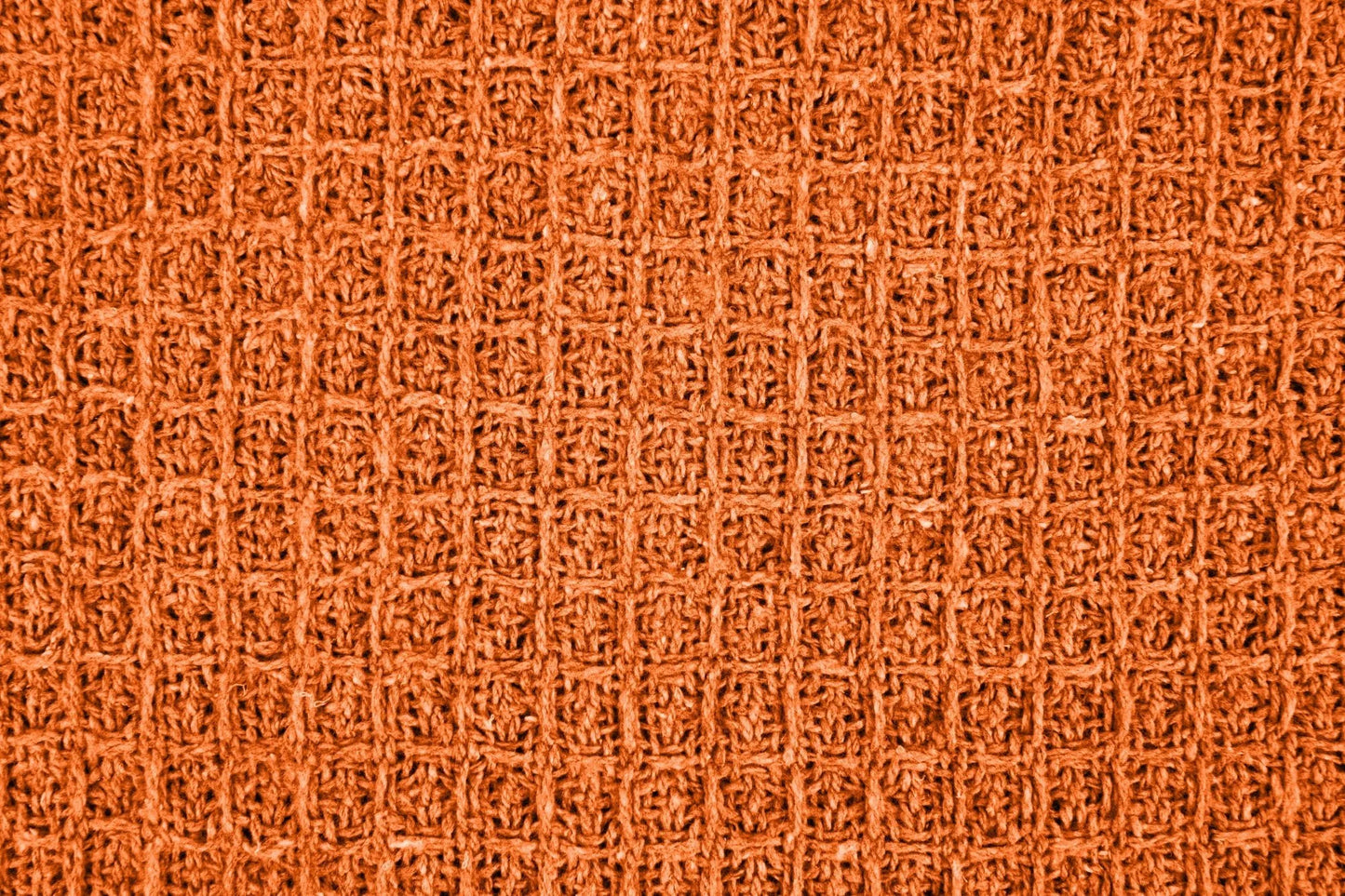 Waffle Recycled Throw (Burnt Orange) 177cmx254cm