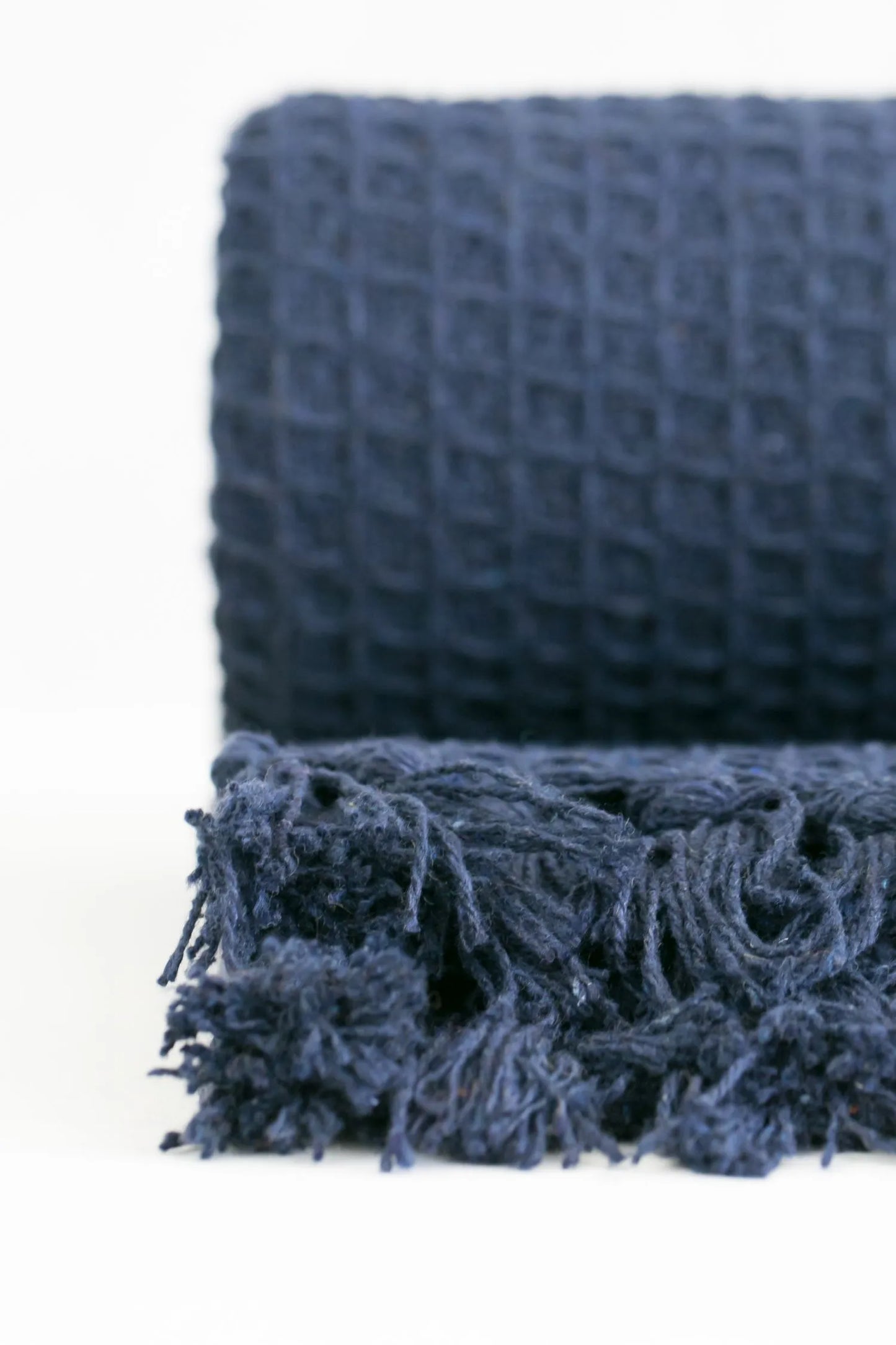 Waffle Recycled Throw (Navy) 178cmx254cm