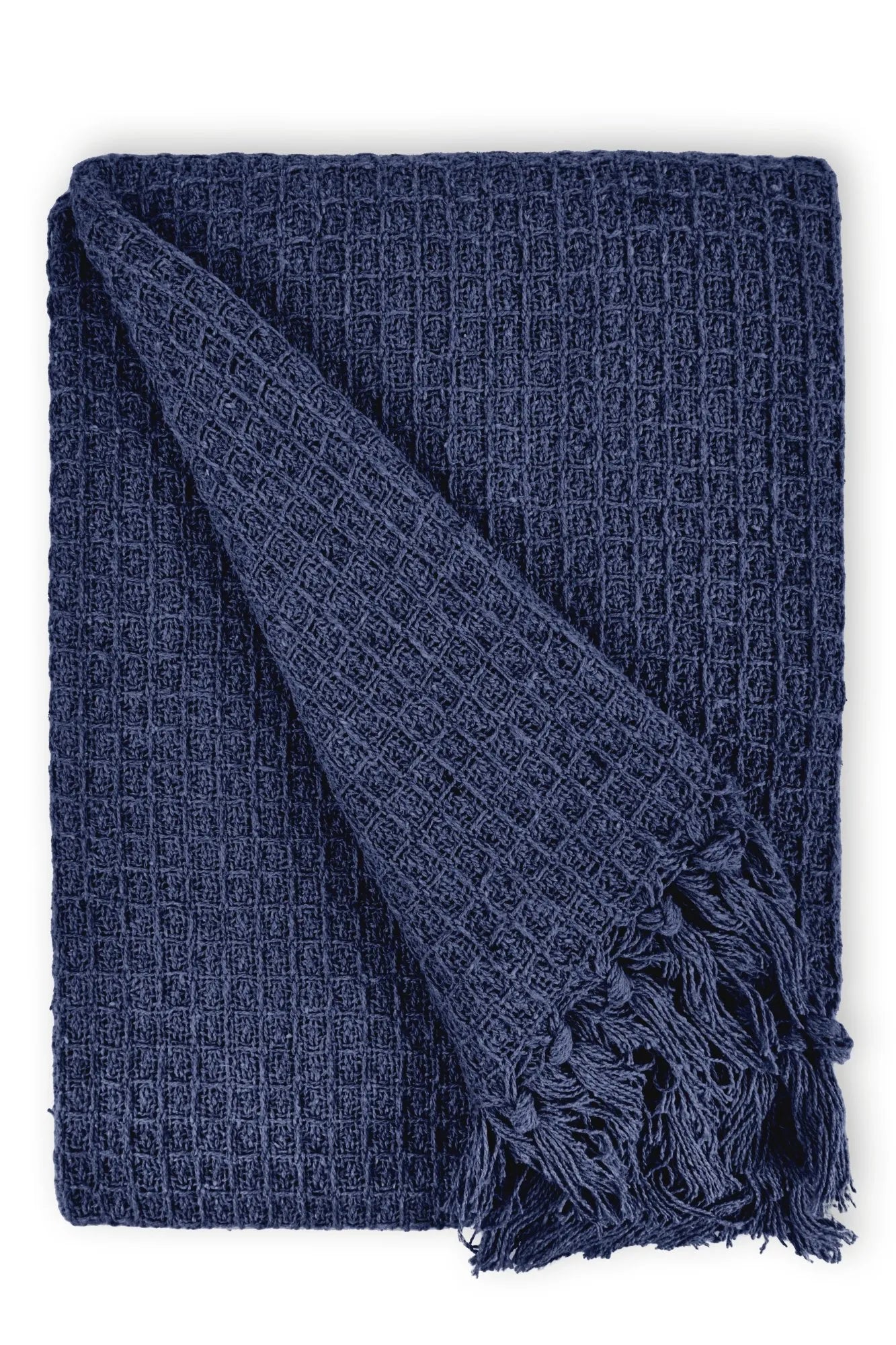 Waffle Recycled Throw (Navy) 178cmx254cm