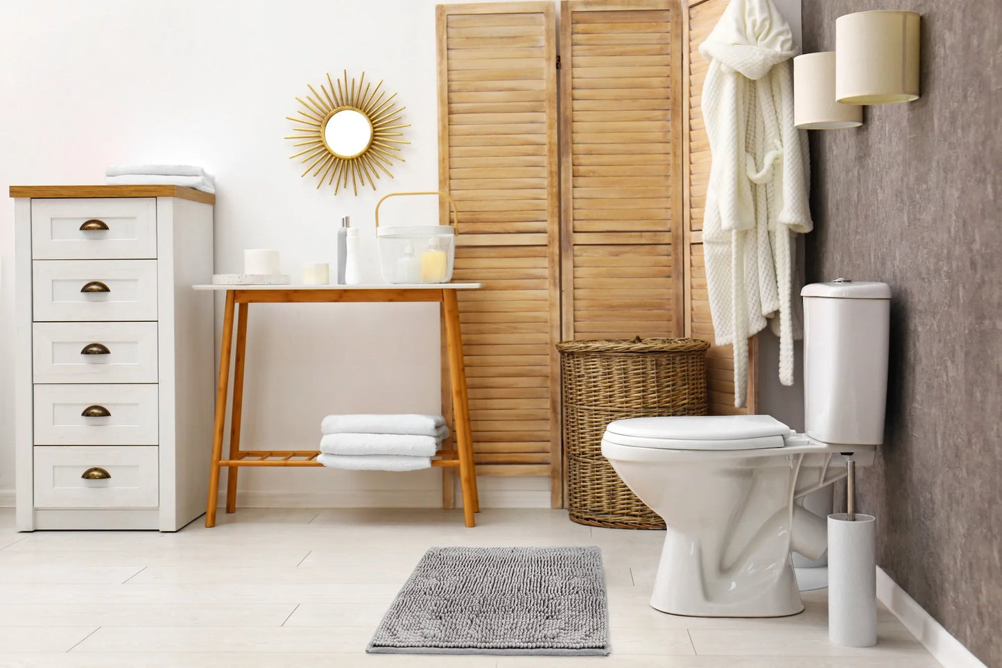 Marlow - Soft Touch Non-Slip Bath Mat - Silver