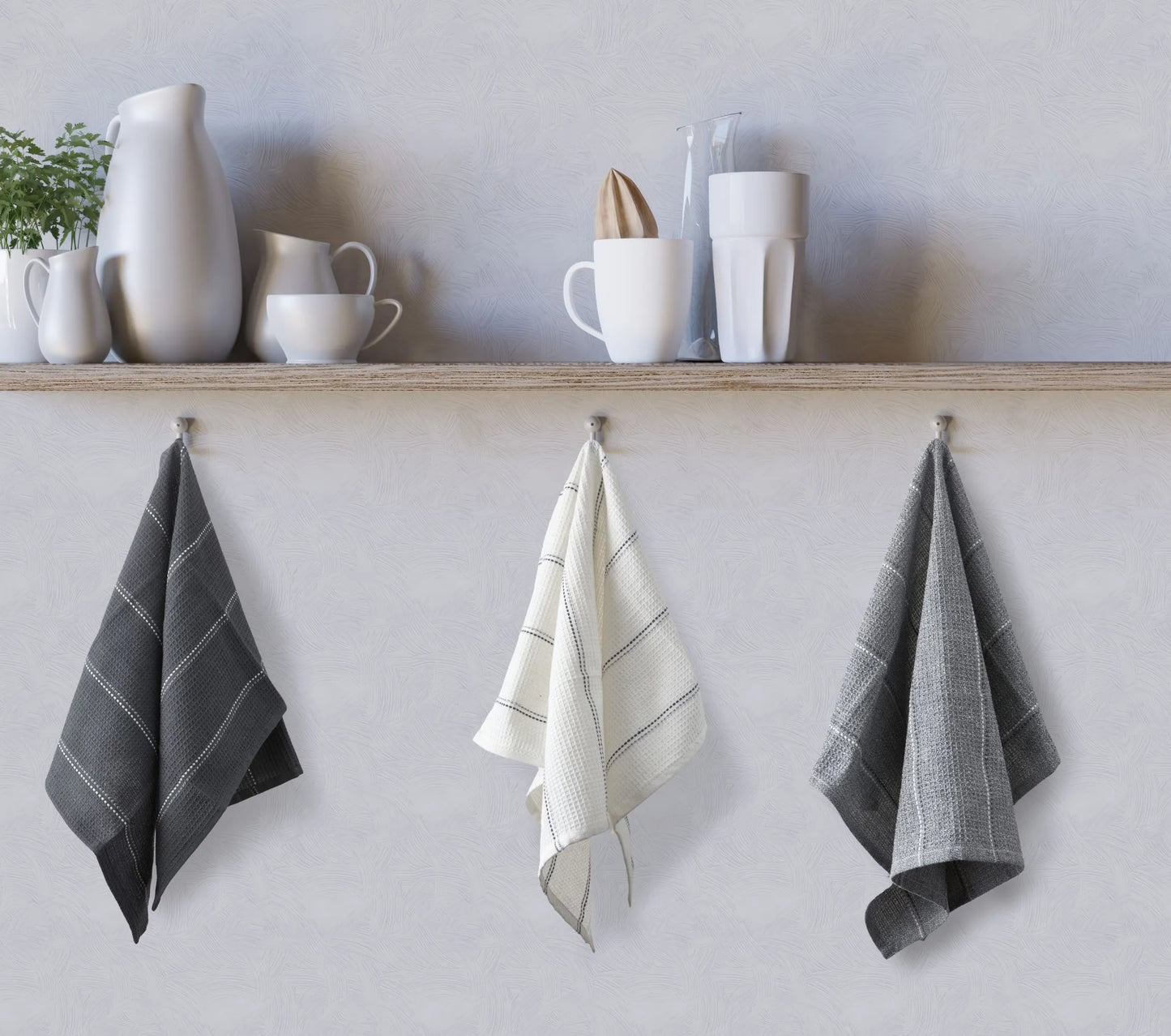 Always 3 Pack Kitchen Tea Towel Set - Black