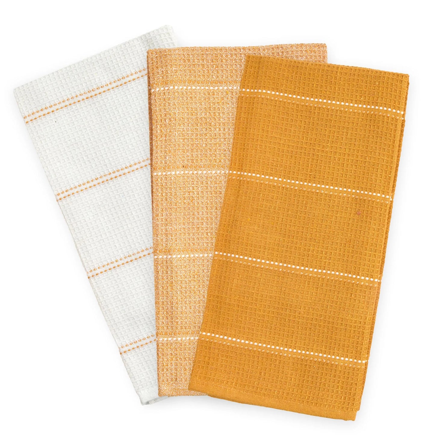 Always 3 Pack Kitchen Tea Towel Set - Ochre