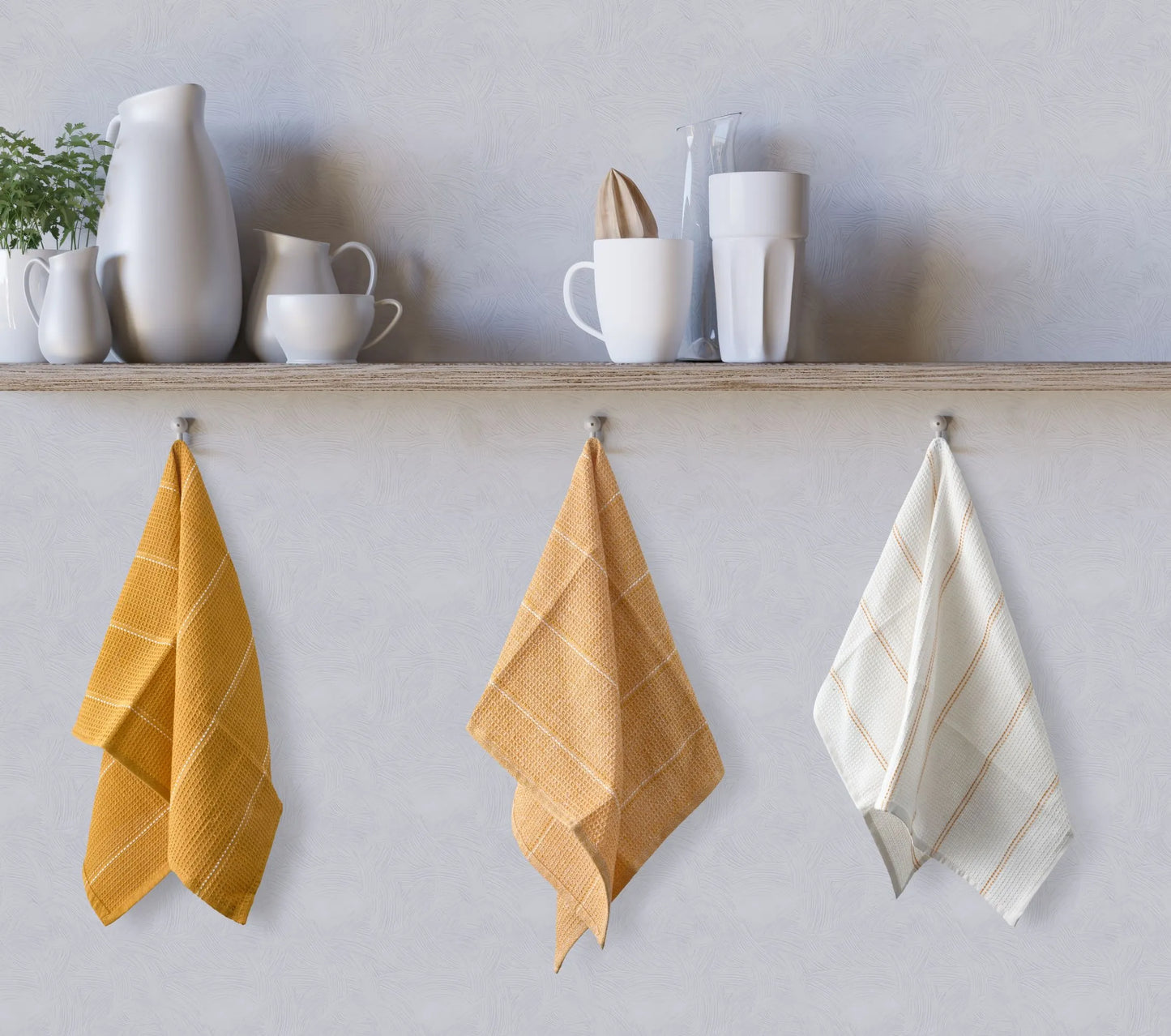 Always 3 Pack Kitchen Tea Towel Set - Ochre