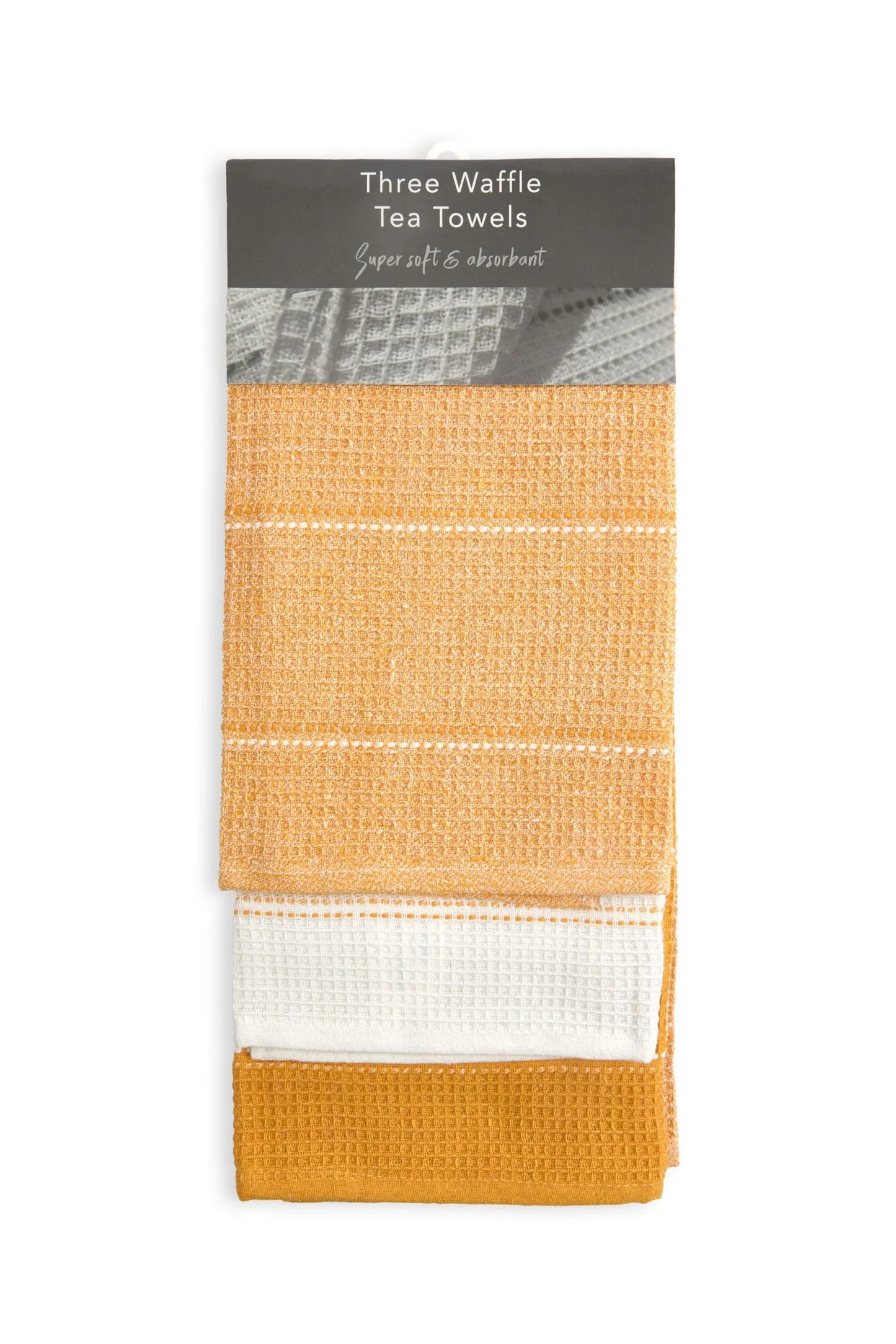 Always 3 Pack Kitchen Tea Towel Set - Ochre