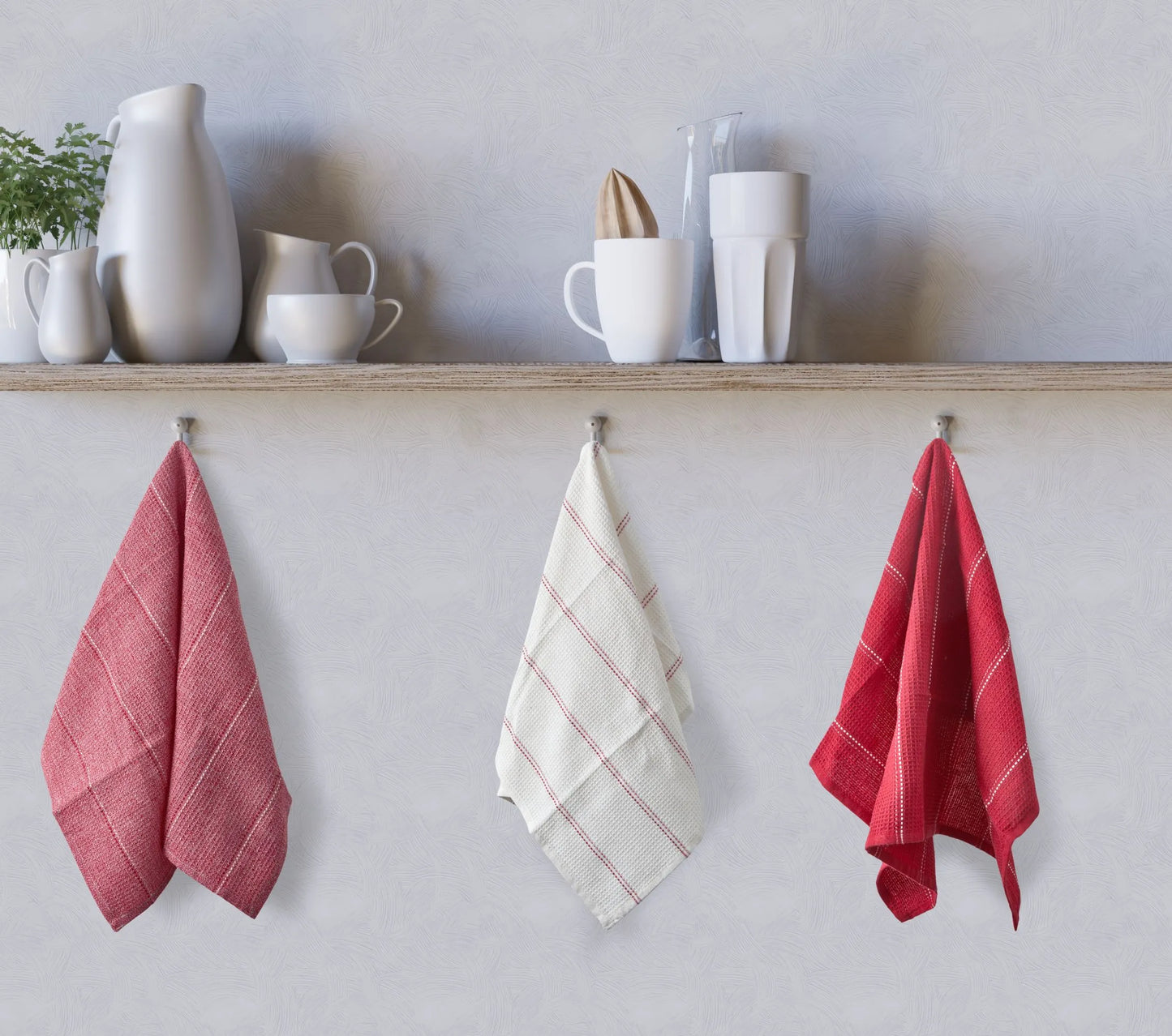 Always 3 Pack Kitchen Tea Towel Set - Red