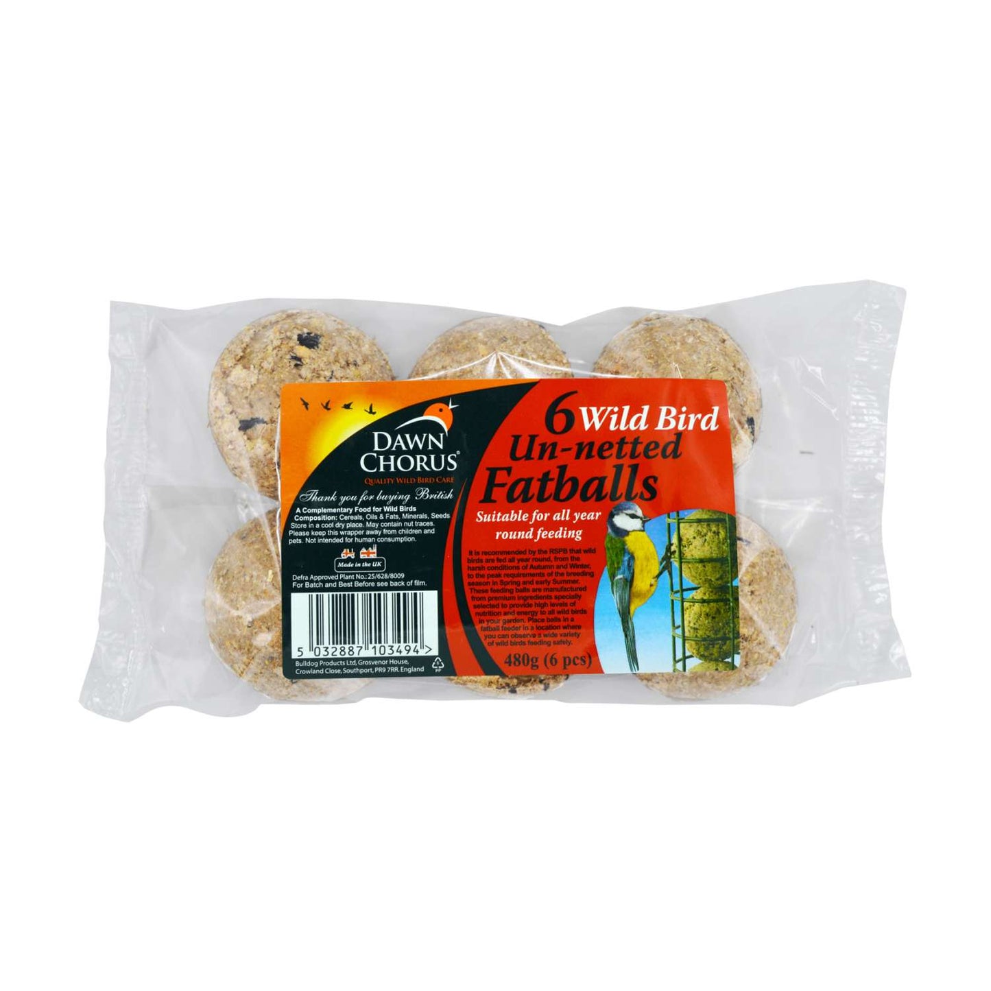Wild Bird Un-netted Fatballs 6 Pack