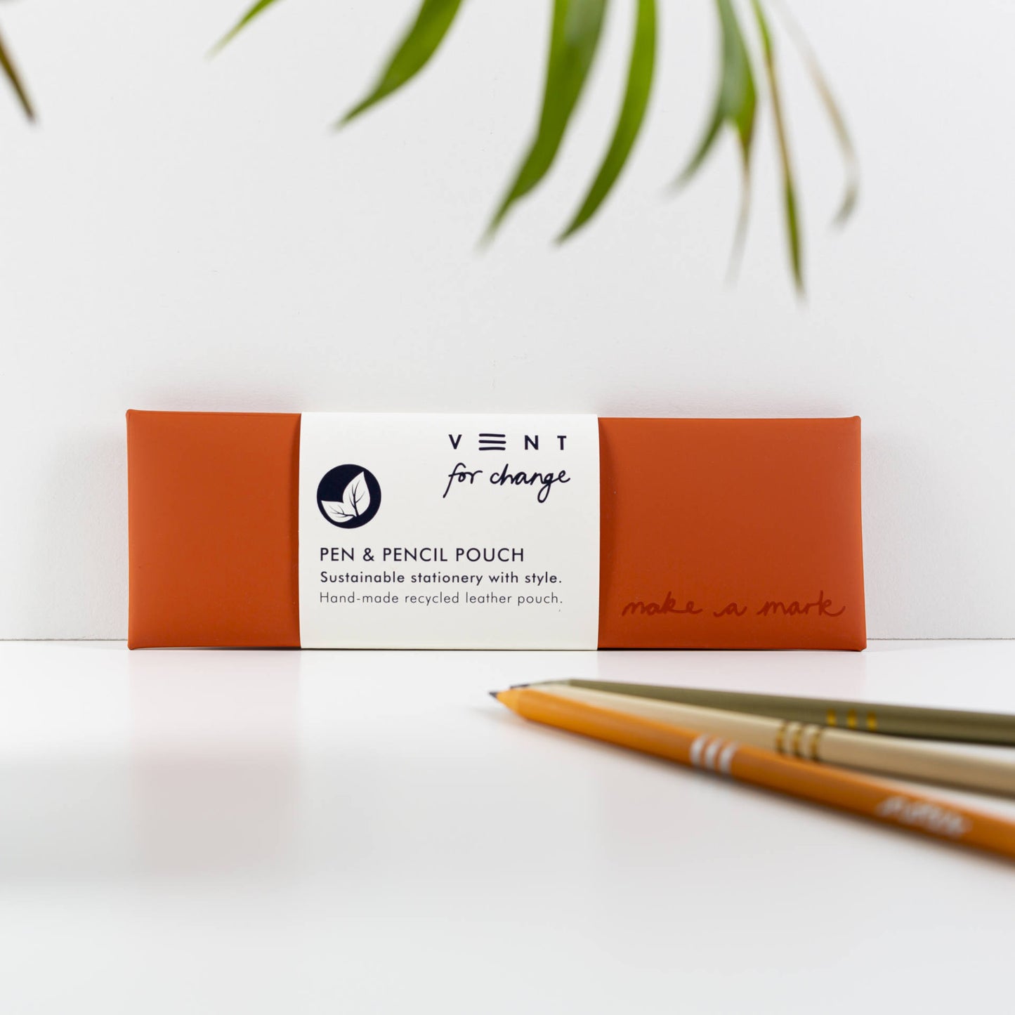Recycled Leather Pen & Pencil Pouch