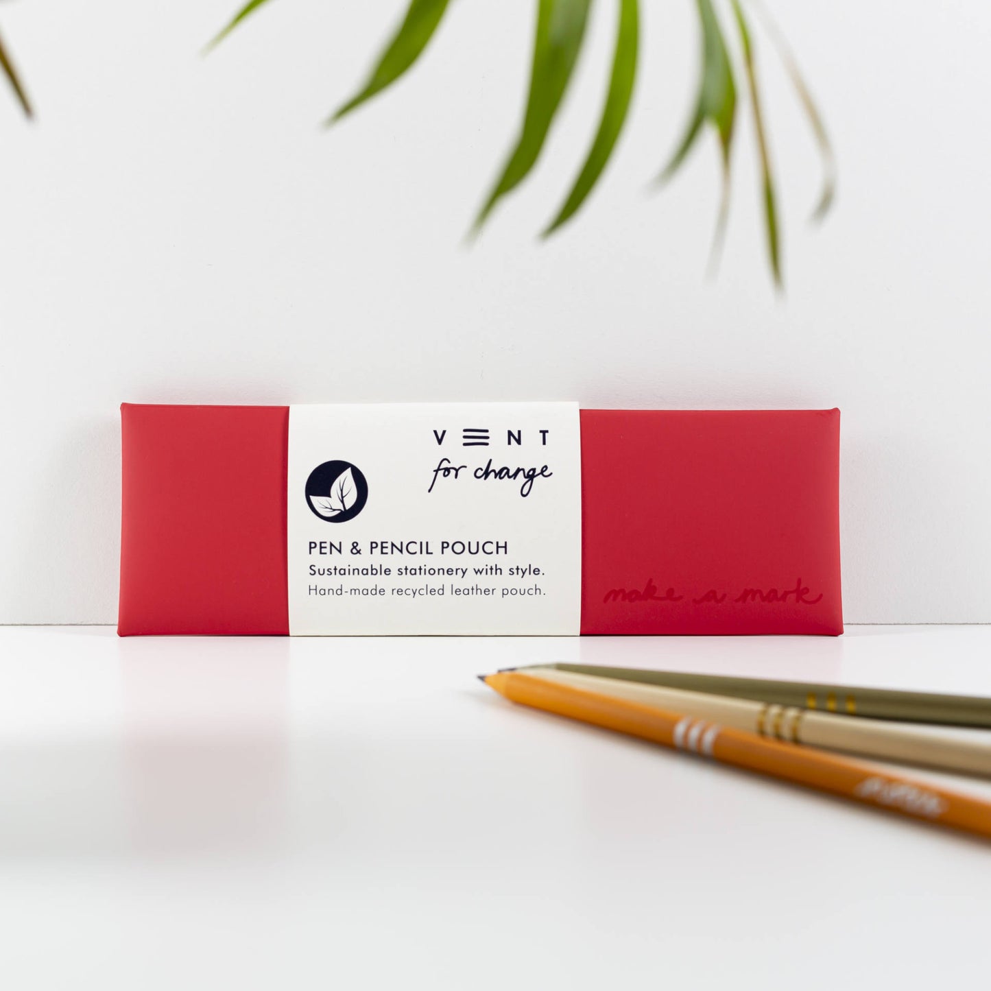 Recycled Leather Pen & Pencil Pouch