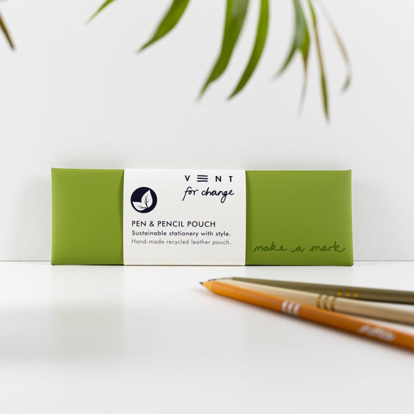 Recycled Leather Pen & Pencil Pouch