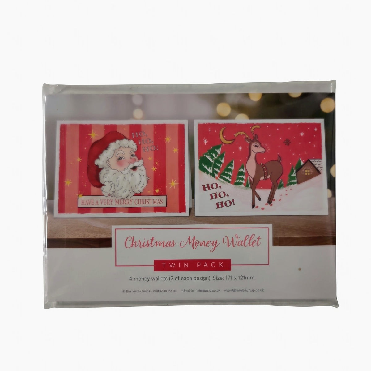 Christmas Money Wallet Twin Pack - Santa and Rudolf