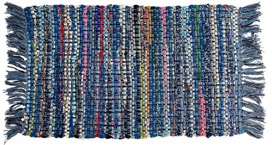 Recycled Chindi Rug - Blue