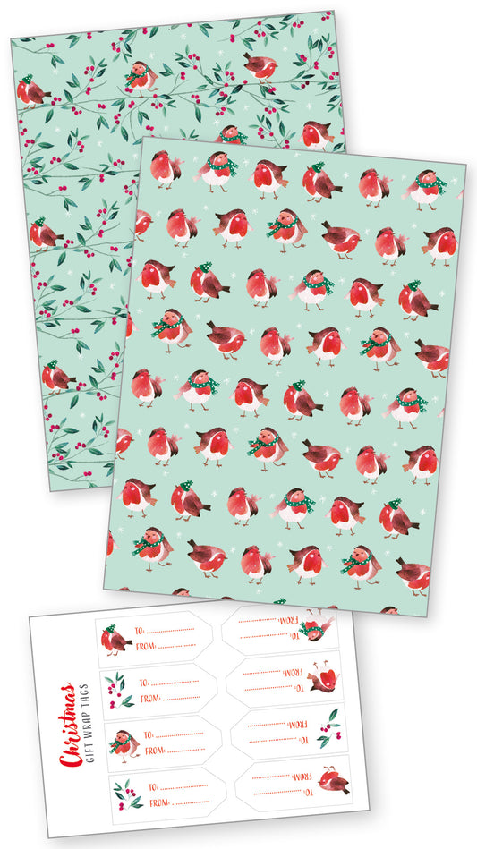 Christmas Wrap - Winter Robin