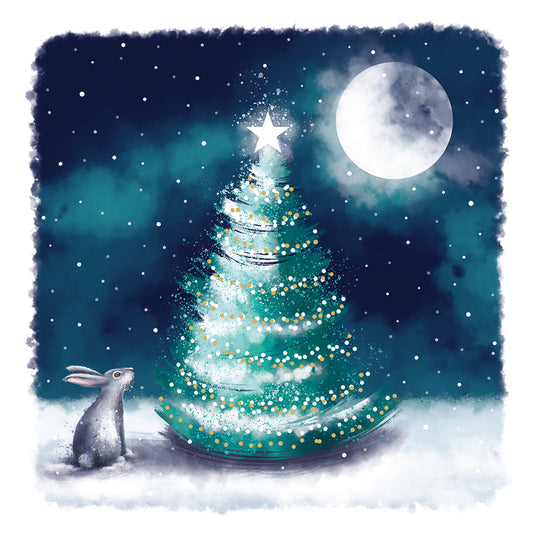 Christmas Cards 10 Pack - Tree In The Moon Light