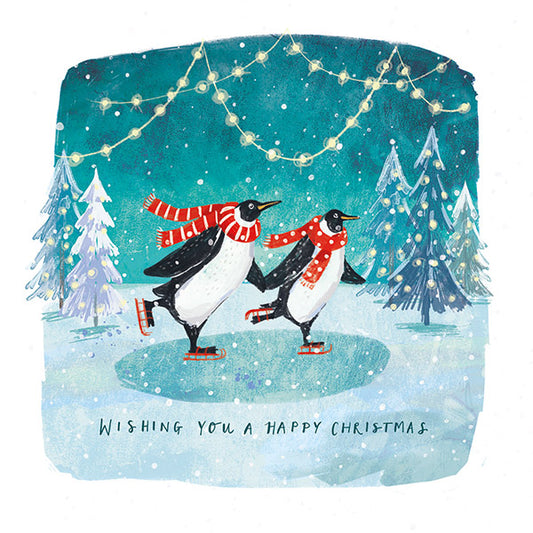 Christmas Cards 10 Pack - Skating Penguins