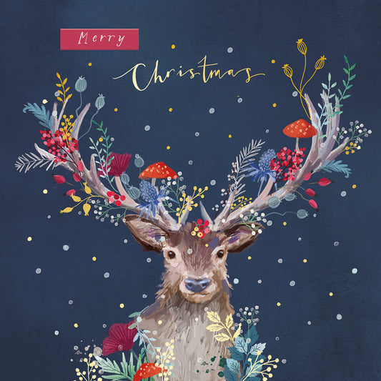 Christmas Cards 10 Pack - Floral Stag