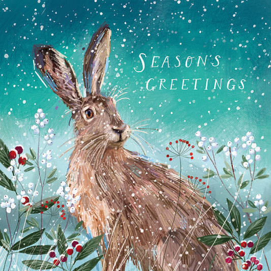Christmas Cards 10 Pack - Hare Amongst the Berries