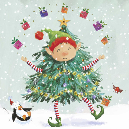 Christmas Cards 10 Pack - Tree Elf