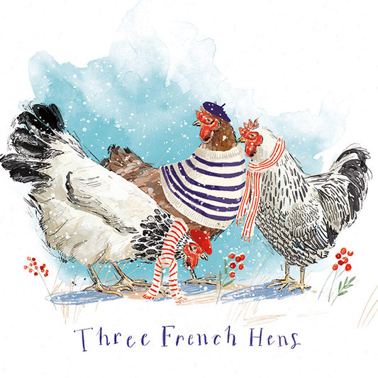 Christmas Cards 10 Pack - Three French Hens