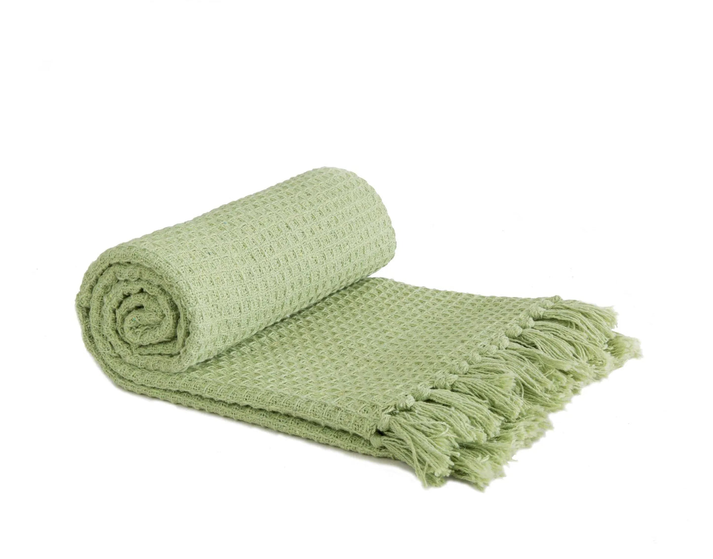 Waffle Recycled Throw (Pistachio) 177cmx254cm