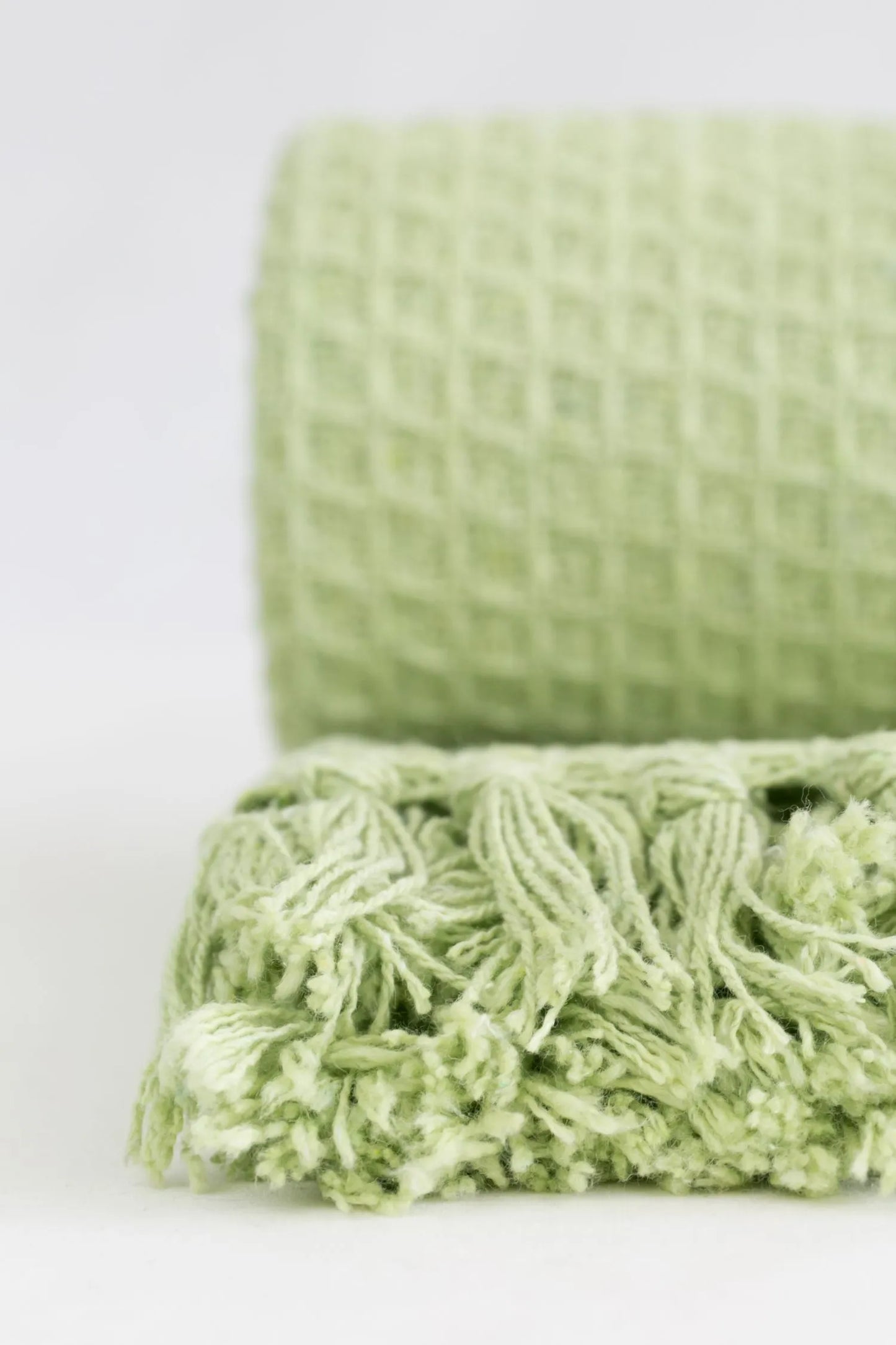 Waffle Recycled Throw (Pistachio) 177cmx254cm