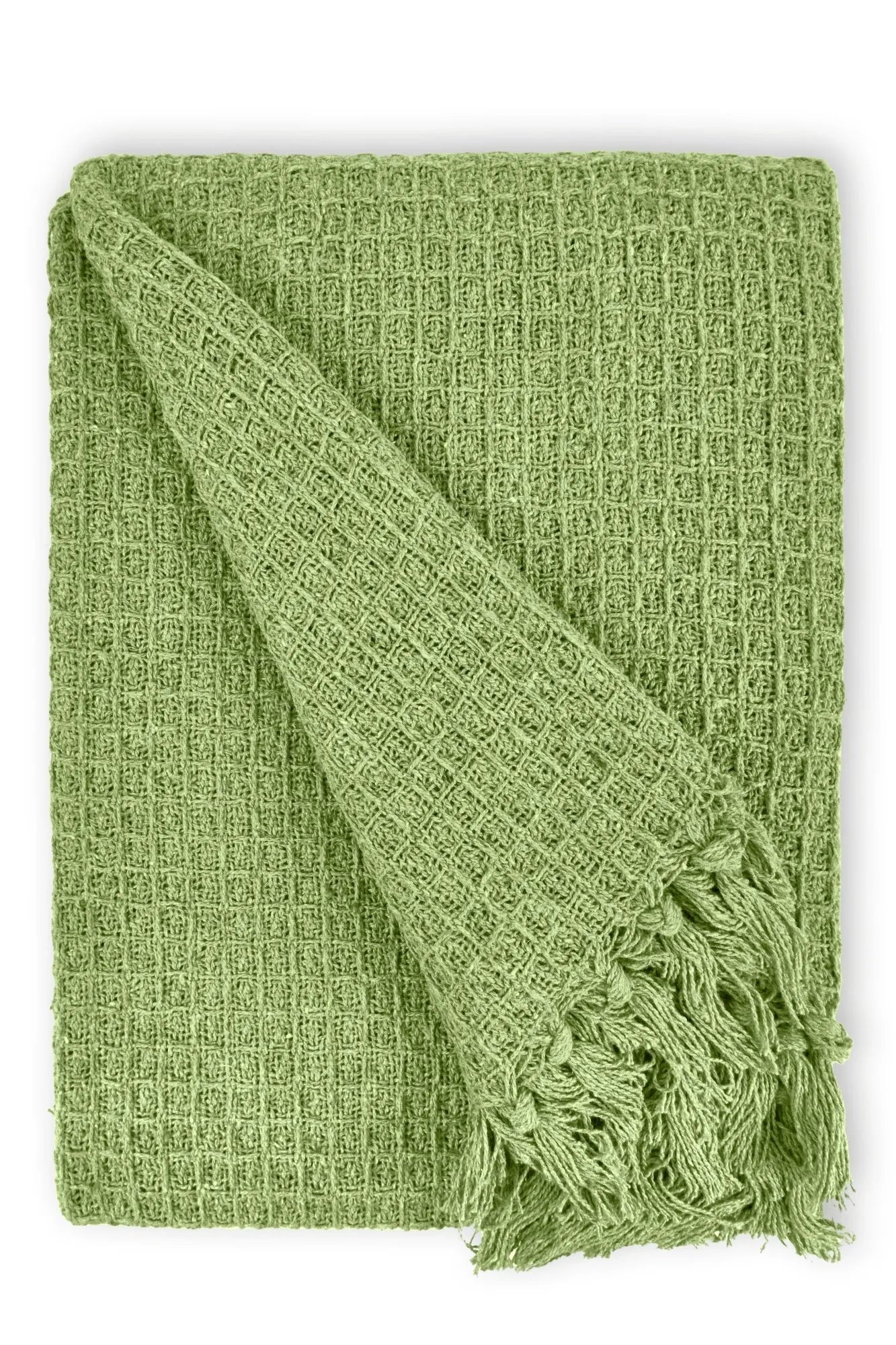 Waffle Recycled Throw (Pistachio) 177cmx254cm