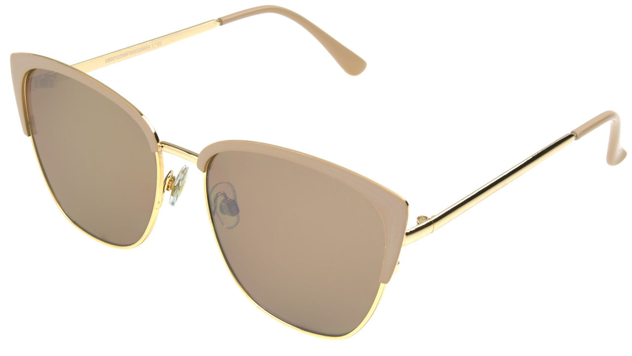 Foster Grant Ladies Club Gold Semi Rimless Sunglasses