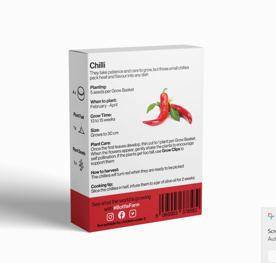 Bottle Farm - Red Hot Chilli Grow Pack Refill Kit