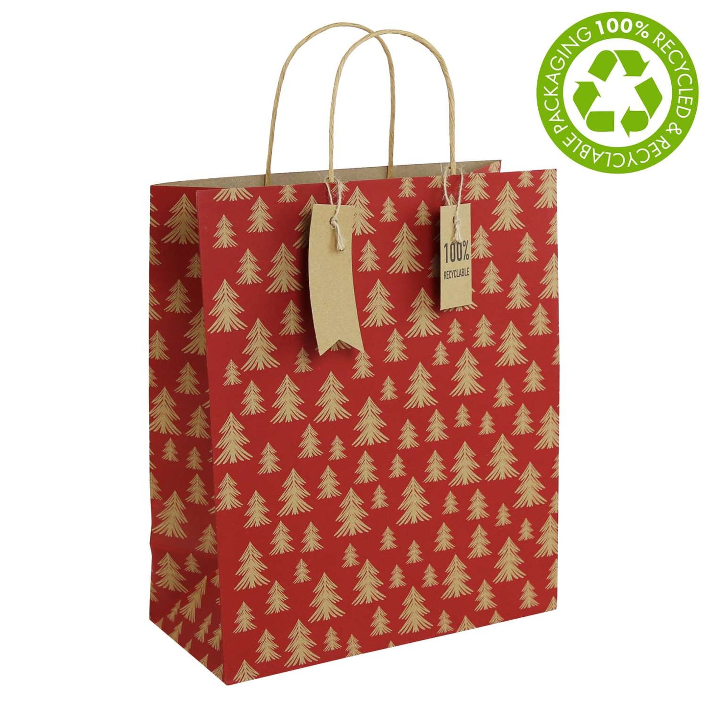 Large Gift Bags (26.5cm x 33cm) - Kraft Trees