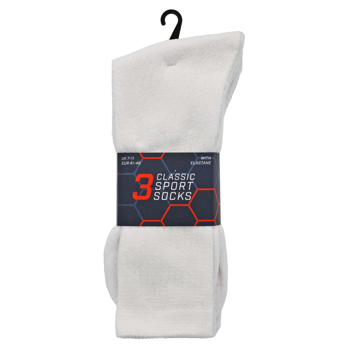 Mens Classic Sports Socks 3 Pack (Size 7-11) - White