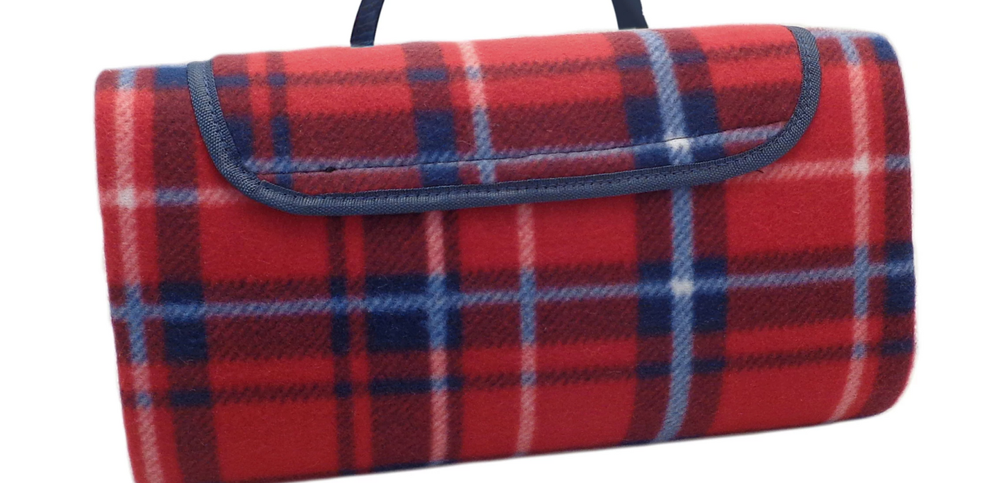 Country Club Large Tartan Fleece Picnic Blanket - 130x130cm