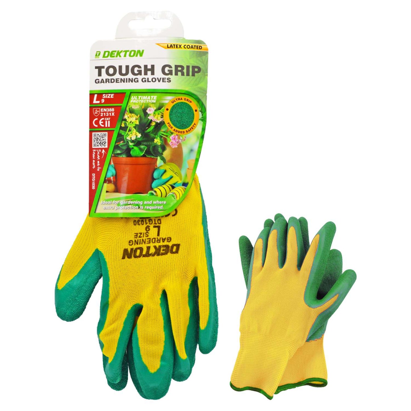 Dekton Tough Grip Gardening Gloves - Size 9 (Large)