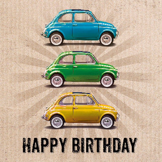 Happy Birthday - Colourful Cars